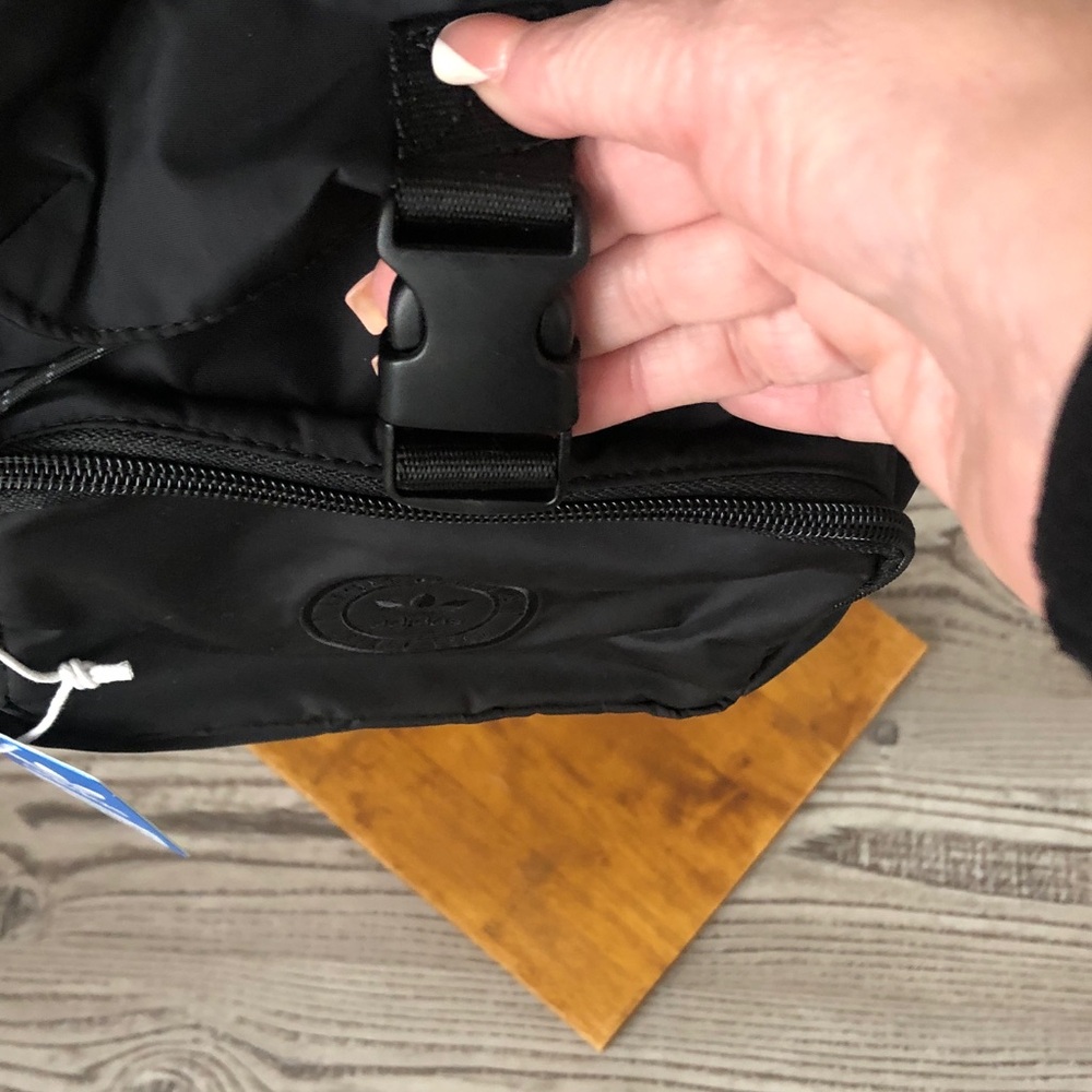 adidas Black Crossbody Backpack Sport Active Bag Purse Versatile Travel - Picture 5 of 11